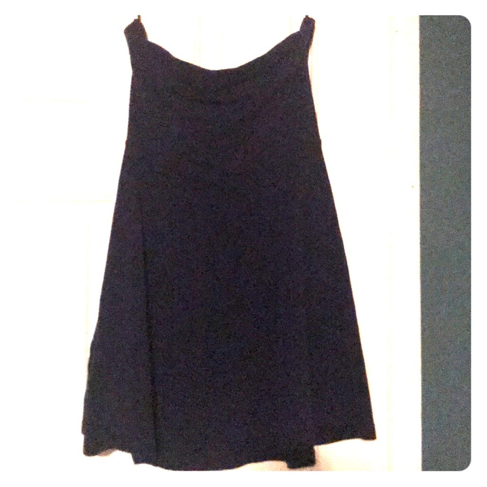 Strapless navy cotton dress
